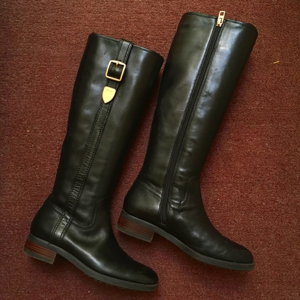 Coach Black Leather Boots
